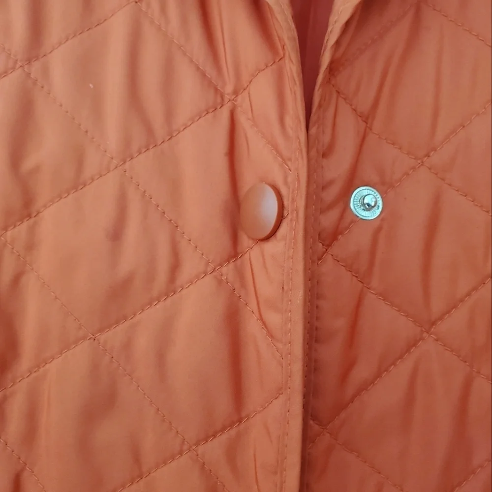 Talbots Quilted Jacket. Orange. Size MED PETITE. #309
